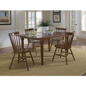   Creations II Casual 5 Piece Butterfly Leaf Dining Set in Tobacco Baby