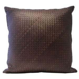 Lance Wovens Watercolor Espresso Leather Pillow: Home 
