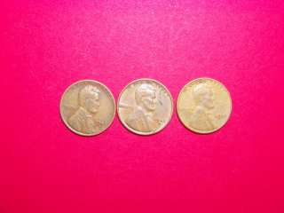 1942 P,D +S Lincoln Wheat Cent Pennies One of Each Very Nice  