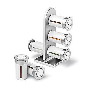   Countertop 6 Canister Magnetic Spice Stand, White