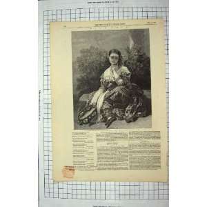   : 1846 FINE ART PENSEROSA BEAUTIFUL GIRL WINTERHALTER: Home & Kitchen