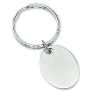  Rhodium Plated Satin Oval Key Ring: Kelly Waters: Jewelry