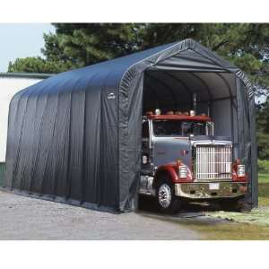   15 x 40 x 16 Peak Style Shelter, Grey Cover Patio, Lawn & Garden