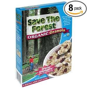 Save The Forest Organic Cravin Cranberry Granola, 12 Ounce Box (Pack 