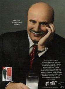 DR. PHIL McGRAW got milk?    2004 Magazine Print Ad a  