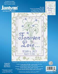 Janlynn Cross Stitch Kit   Forever Love Wedding Sampler  