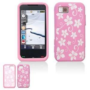  Silicone Case Samsung A867 Pink with Flowers: Cell Phones 