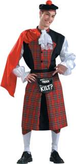 Adult Scotish Kilt Outfit Funny Mens Hallowen Costume  