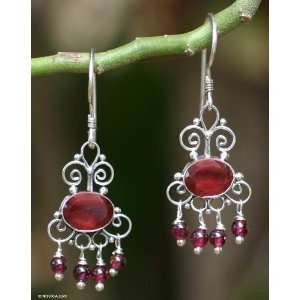 Garnet earrings, Crown Princess Jewelry