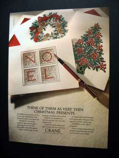 Crane Christmas Cards & Pen paper 1992 print Ad  