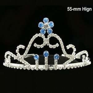    Blue Tone Bridal Wedding Crown Veil Swarovski Tiara T54: Beauty
