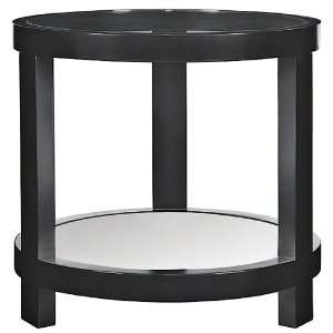  Moe Glass and Mirror Black Round Side Table: Home 
