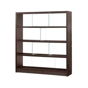  Madera Cubo Stained Wood Shelves With Glass Dividers