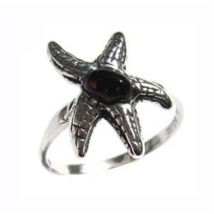   Sterling Silver Sea Starfish Ring, Size 6: Ian & Valeri Co.: Jewelry