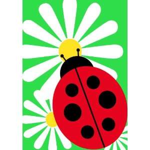  Custom Decor Ladybug Daisy Large Flag: Patio, Lawn 