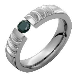    Noire Stunning Titanium Ring with Black Cz, Custom Made!: Jewelry