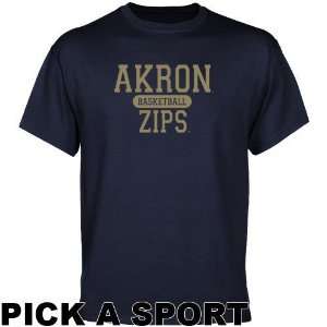  Akron Zips Custom Sport T shirt   Navy Blue Sports 