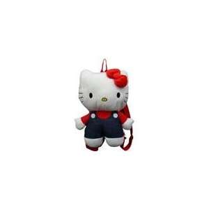  Sanrio Hello Kitty W/Blue Overalls 15 Plush Doll Backpack 
