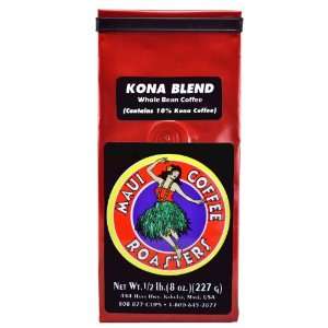 Maui Coffee Roasters Whole Bean Coffee, Kona Blend, 8 Ounce  