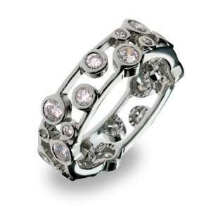  Sterling Silver Cubic Zirconia Bubbles Band Size 5 (Sizes 
