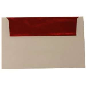 com A10 (6 x 9 1/2) White with Red Foil Lined Envelope   25 envelopes 