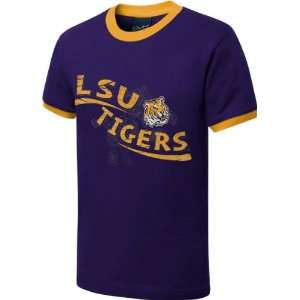   LSU Tigers Youth Purple Scattershot Ringer T Shirt: Sports & Outdoors