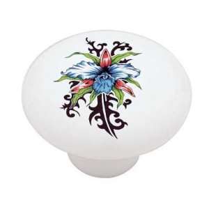   Flower Decorative High Gloss Ceramic Drawer Knob