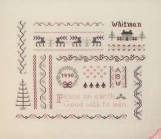 AB Whitman Christmas Sampler NEW Cross Stitch Pattern  