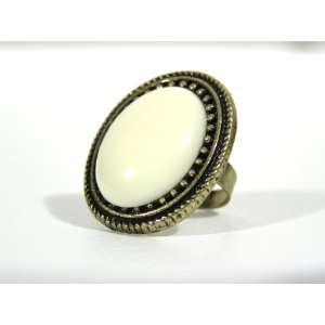   Oval Cocktail Ring Adjustable Antique Statement Gem Fashion Jewelry