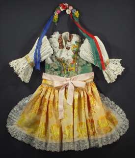 CZECH girls folk costume Moravian ethnic kroj embroidered blouse vest 