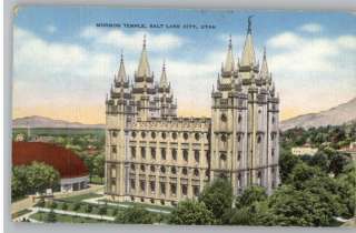 Linen PostcardMormon TempleSalt Lake City,Utah/UT  