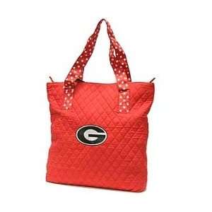  Georgia Bulldogs Quilted Tote Bag 14x17x5: Sports 