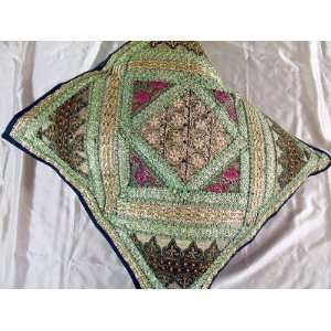    Green Ethnic Handmade Floor European Pillow Cushion
