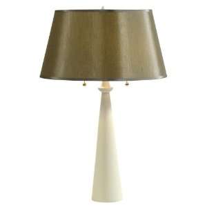  Lights Up Dasan Ivory Table Lamp Driftwood Silk Shade 