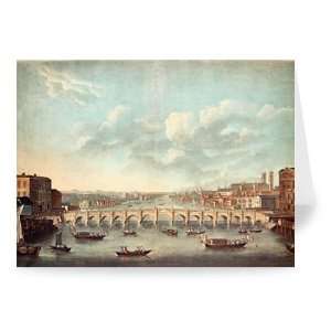  View of Westminster Bridge, engraved by   Greeting Card 