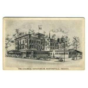  Colonial Sanatorium Postcard Martinsville Indiana 1908 