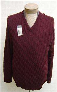Daniel Cremieux 100% Royal Alpaca Mens Soft Sweater V Neck Cable Knit 