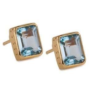    Judie Emerald Cut Stud   Blue Topaz Kara Ackerman Jewelry