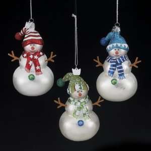  Club Pack of 12 Noble Gems Blown Glass Twig Arm Snowman 