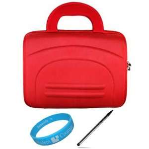 Red Hard Shell Dual Zipper CUBE Carrying Case for Samsung Sliding PC 7 
