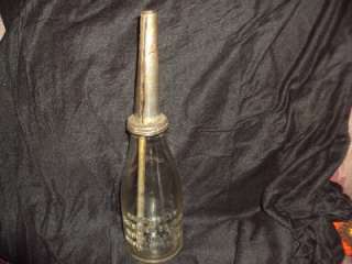 Quart Glass Oil Bottle Handy Oiler & Lid Danville IN.  