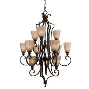 Russell 3 Tier Chandelier by Murray Feiss  R237421 Finish Pecan Shade 