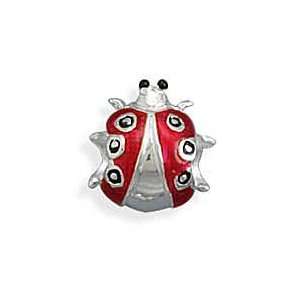  Sterling Silver Red and Black Lady Bug Bead West Coast 