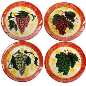 10 Decorative Glass Plate Grape Set Of 4  Kitchen 