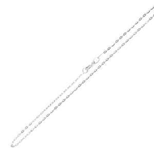    14K White Gold 1mm Forza Chain Necklace 18 W/ Spring Ring Jewelry