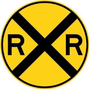  Railroad Crossing Sign Round Stickers: Arts, Crafts 