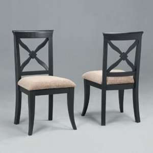    Set of 2 Masterpiece Antique Black Game Chairs