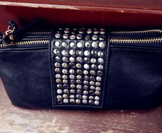  Leather Shinning Spots Evening Bag Clutch Purse Wallet Handbag  