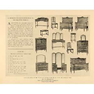  1919 Print Luce Furniture Louis XVI Style Desks Chairs 