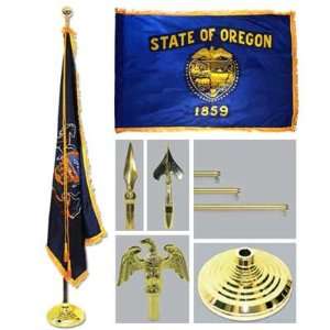  Oregon 4ft x 6ft Flag, Telescoping Flagpole, Base, and 